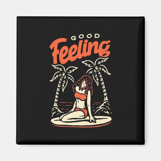 Imán Good Feeling Surfer Girl (Frente)