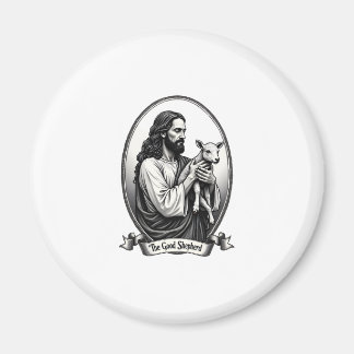 Imán Good Shepherd Jesus Vintage Engraving Faith Shirt 