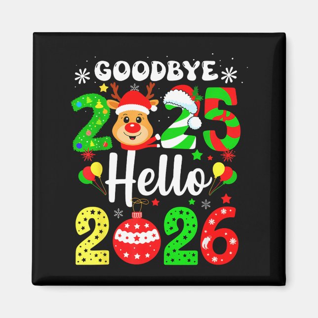 Imán Goodbye 2025 Hello 2026 Happy New Year's Eve Chris (Frente)
