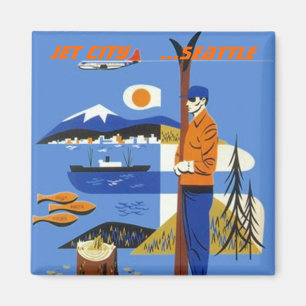 IMÁN GOOGIE JET CITY SOUVENIR MAGNET SEATTLE WASHINGTON