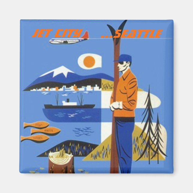 IMÁN GOOGIE JET CITY SOUVENIR MAGNET SEATTLE WASHINGTON (Frente)