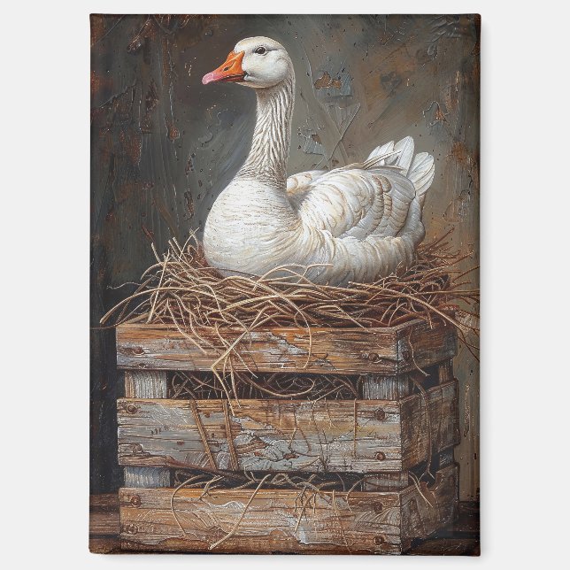 Imán Goose en una pintura de nido (Anverso)