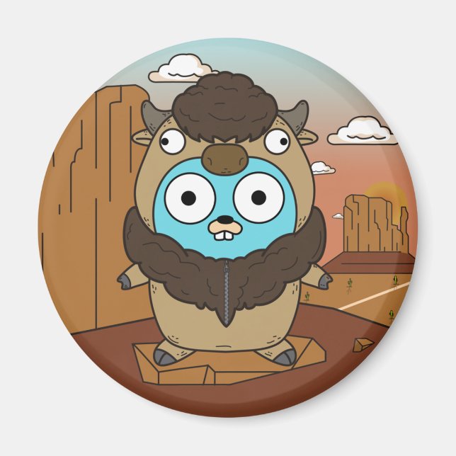 Imán Gopher de búfalo en el desierto (Frente)