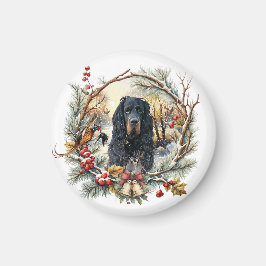 Imán Gordon Setter Christmas Joy – Seasonal Dog Art