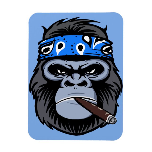 Imán Gorila de bici fumando arte de puros (Vertical)