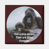 Gorilas de montaña Primate Wildlife Art Magnet