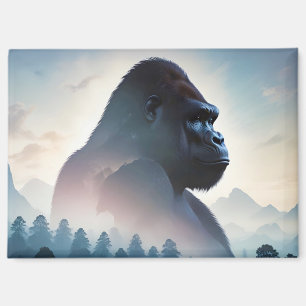 Imán Gorilla Doble exposición Naturaleza animal