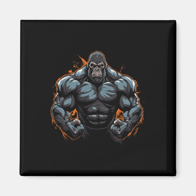 Imán Gorilla Flexing (Frente)