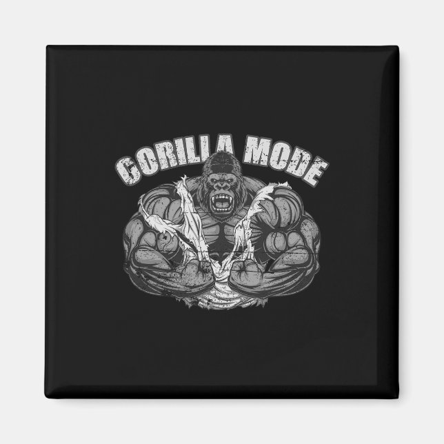 Imán Gorilla Mode Gym Ape Fitness Coach Swole Monkey  (Frente)