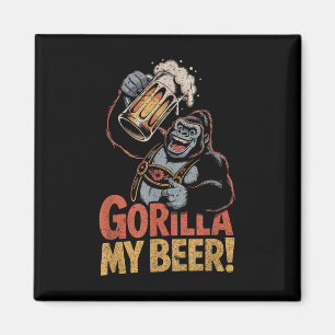 Imán Gorilla My Beer Funny Ape Stein Fiesta Animal