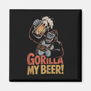 Imán Gorilla My Beer Funny Ape Stein Fiesta Animal Tank