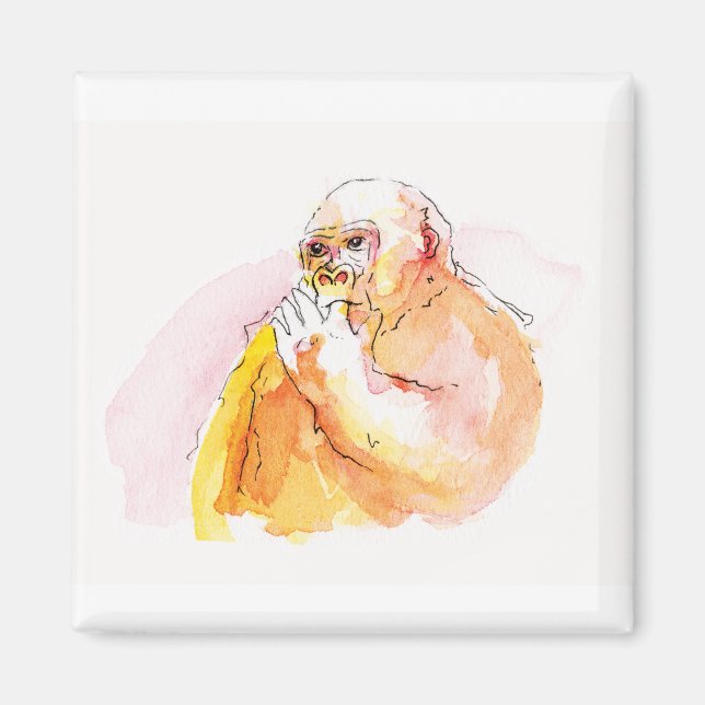 Imán Gorilla sucking fingers Magnet 指しゃぶりのゴリラマグネット (Frente)