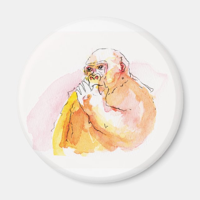 Imán Gorilla sucking fingers Magnet 指しゃぶりのゴリラマグネット (Frente)