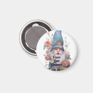 Imán Gorra azul lindo gnome Peace Gnomes