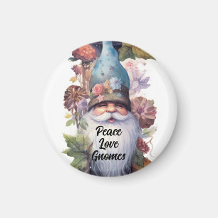 Imán Gorra azul lindo gnome Peace Gnomes