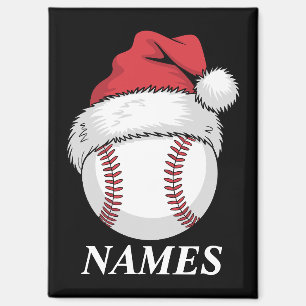Imán Gorra de béisbol de Navidad con nombre personaliza