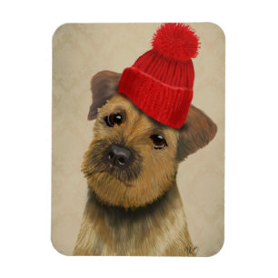 Imán Gorra de borde con Bobble rojo