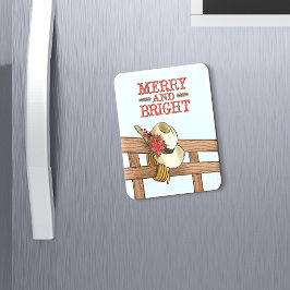 Imán Gorra de Cowboy amargo y brillante con Navidades d