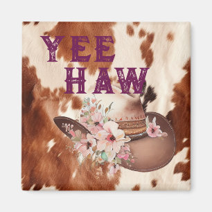 Imán Gorra de Cowgirl floral de crema marrón occidental