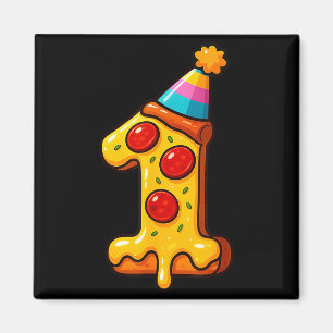 Imán Gorra de fiesta de cumpleaños de 1 año de Pizza pa