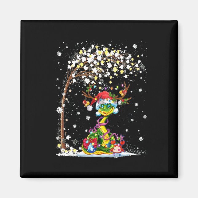 Imán Gorra de renos de serpiente Santa Navidad Árbol di (Frente)