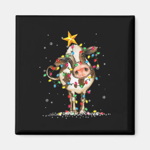 Imán Gorra de renos de vaca Santa Navidades enciende va
