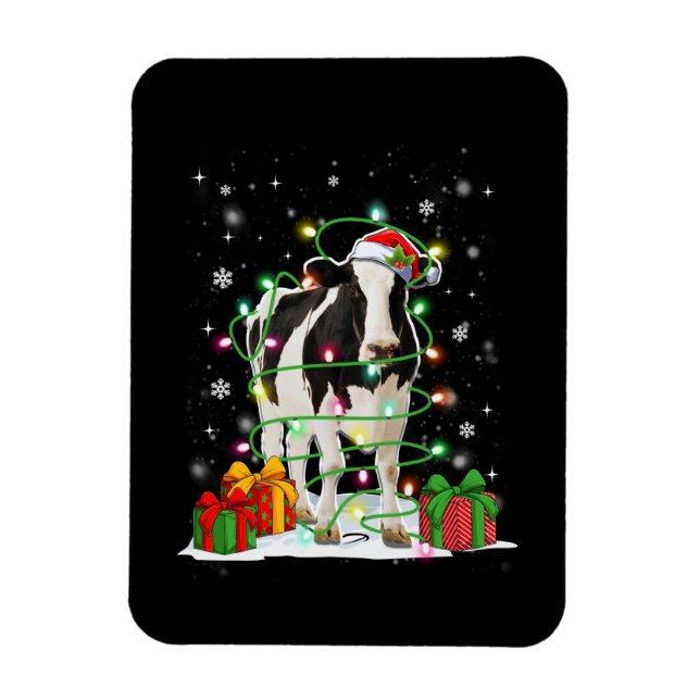 Imán Gorra de renos de vaca Santa Navidades ilumina una (Vertical)