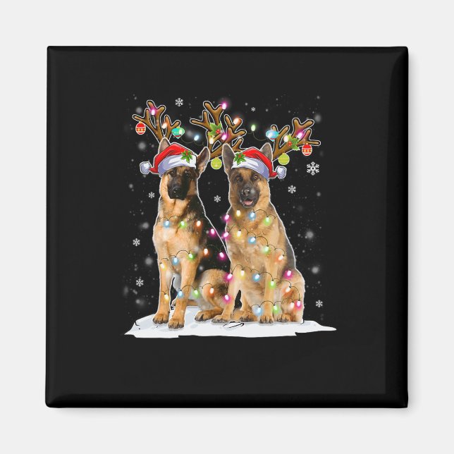 Imán Gorra de renos Santa Navidades de Malinois de Bélg (Frente)