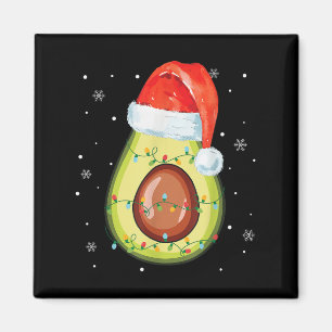 Imán Gorra de Santa Aguacate Feliz Navidad Pijama Vegan