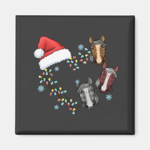Imán Gorra de Santa con caballos Ecuestre Santa Navidad