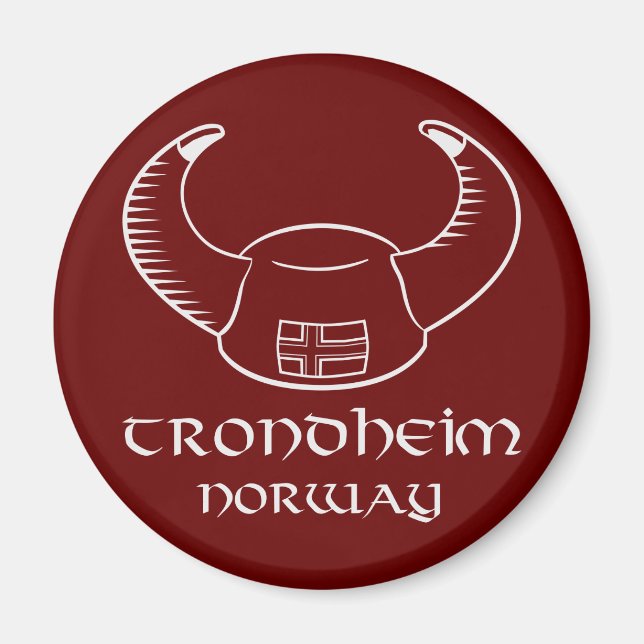 Imán Gorra de Viking de Trondheim Noruega (Frente)