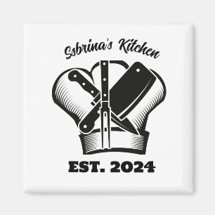 Imán Gorra del chef y Personalizable Knife Kitchen Magn