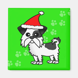 Imán Gorra lindo de Santa del dibujo animado de Shih