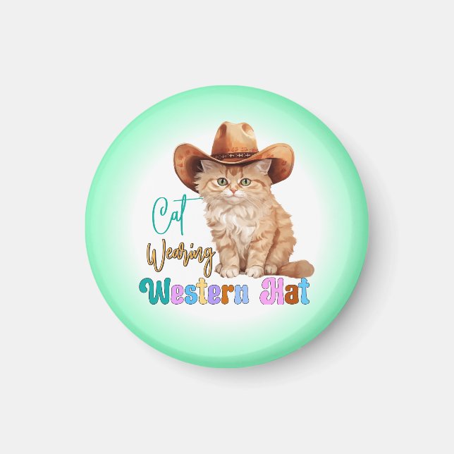 Imán Gorra occidental con gatos 85246 (Frente)