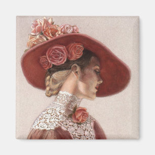 Imán Gorra subió vintage elegante de la señora Bello