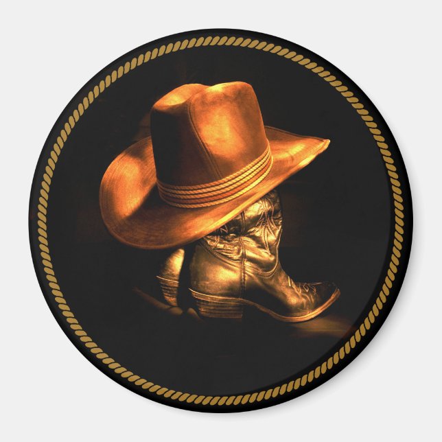 IMÁN GORRA Y BOTES DE COWBOY (Frente)