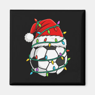 Imán Gorras de Santa luces de fútbol de Navidad Santa D