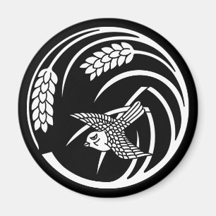 Imán Gorrión en círculo de planta de arroz