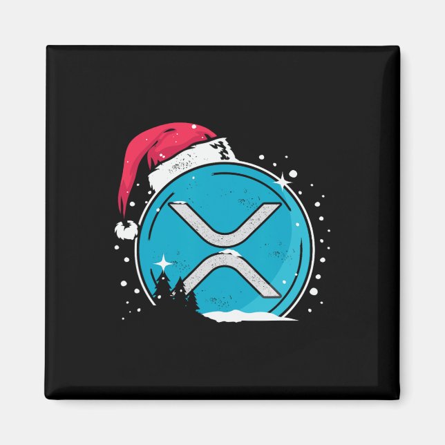 Imán Gorrito de Navidad Xrp Moonshot Ripple Crypto Merc (Frente)