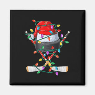 Imán Gorrito Deportivo De Hockey De Navidad Xmas Santa