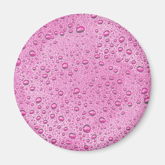 Imán Gotas de agua rosada caliente (Frente)