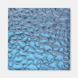 Imán Gotas de lluvia suaves en vidrio azul