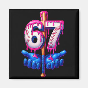 Imán Goteo de béisbol 6 7 Número 67 Seis Siete Meme Hom