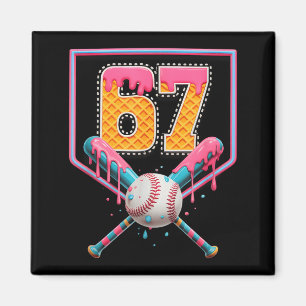 Imán Goteo de béisbol número 67 divertido seis siete 6 