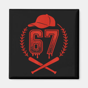 Imán Goteo de béisbol número 67 jugador o 67 cumpleaños