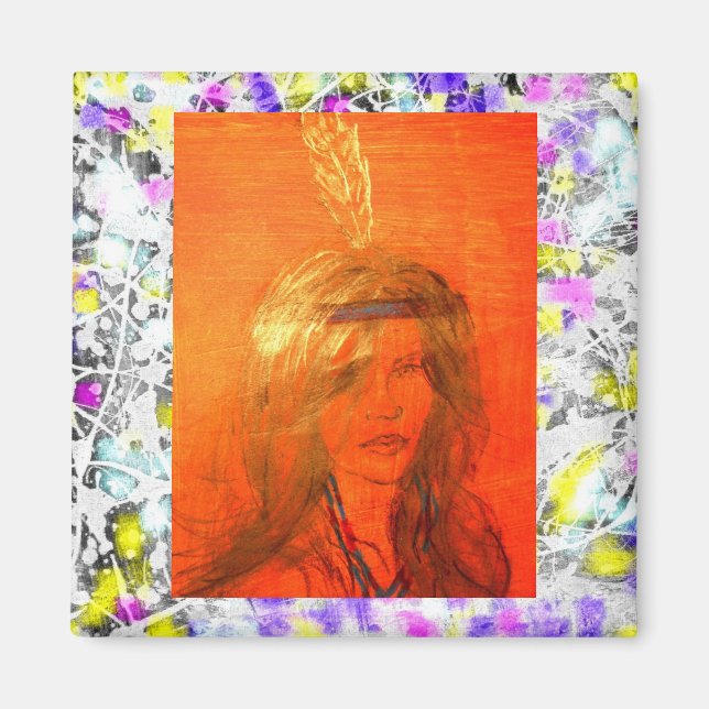 Imán goteo de chica indio (Frente)