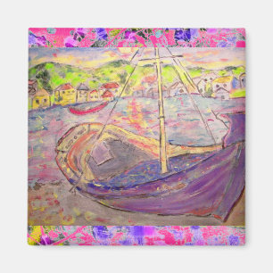 Imán goteo de la puesta de sol en la aldea griega