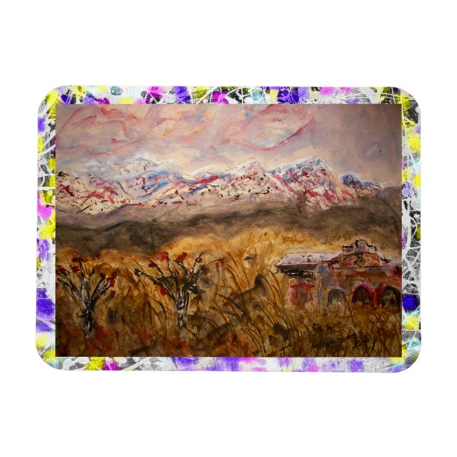 Imán goteo de nieve de santa fe (Horizontal)
