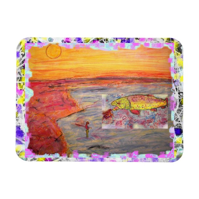 Imán goteo de trucha arco iris (Horizontal)