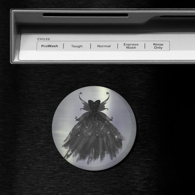 Imán Gothic Fairy Black Gown | Vampy Glam Gótico Sheen (Subido por el creador)